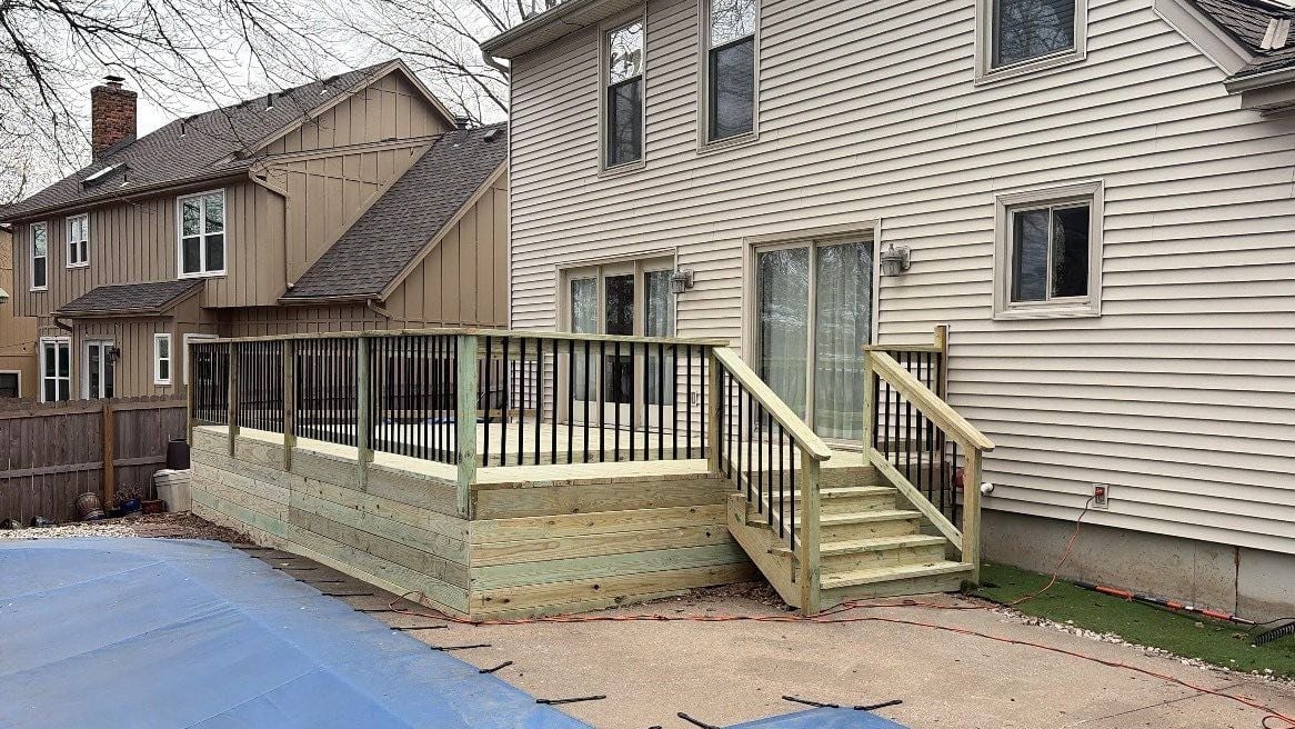 New pressure-treated deck